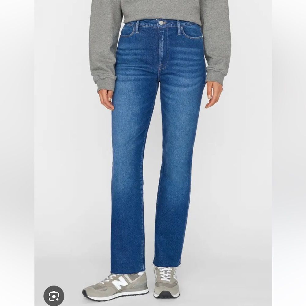 Frame Le Super High Straight Jeans in Jericho